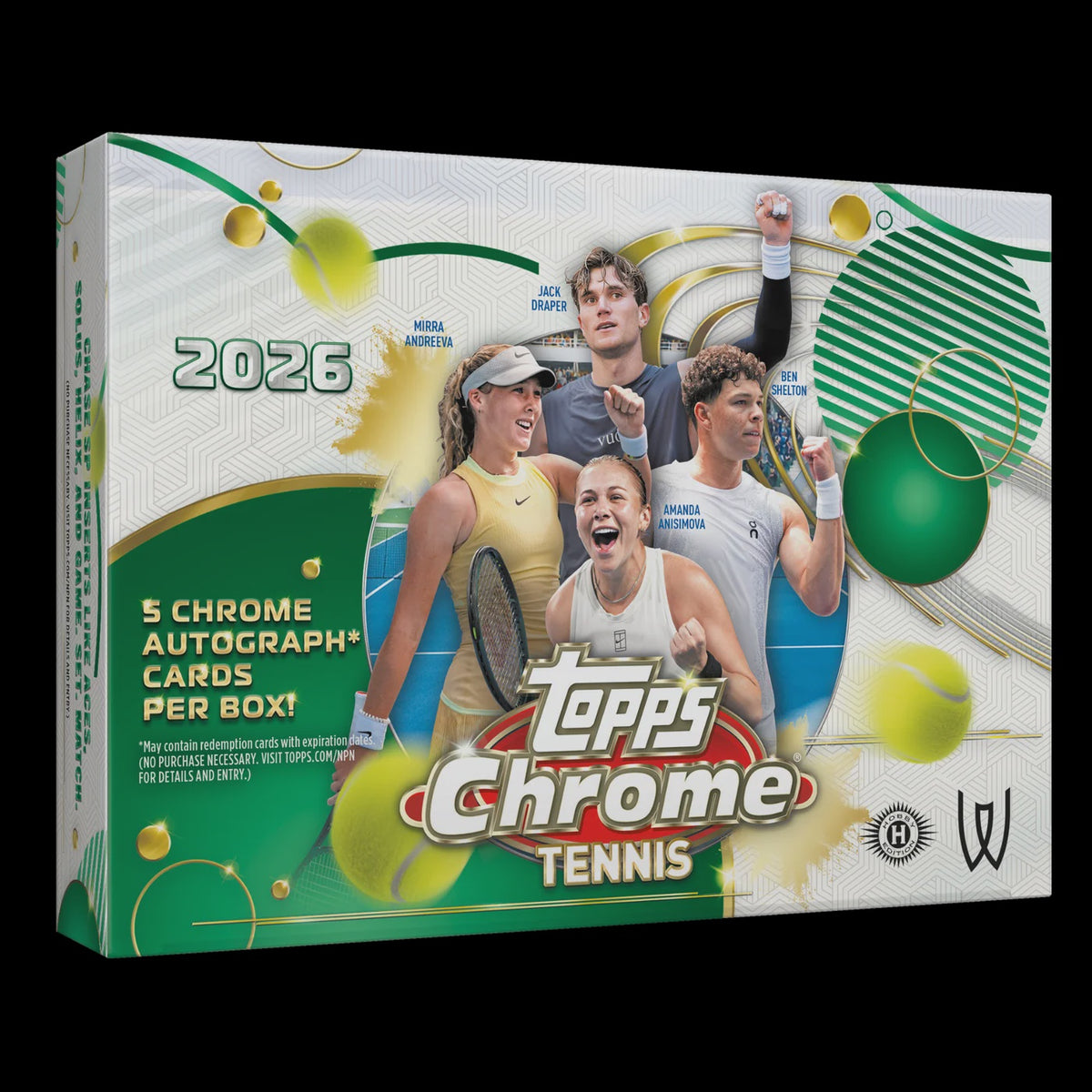 2026 Topps Chrome Tennis Breaker's Delight factory sealed trading card box.
