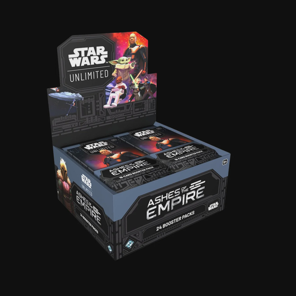 Star Wars Unlimited Ashes of the Empire Booster Box containing 24 booster packs from Set 8