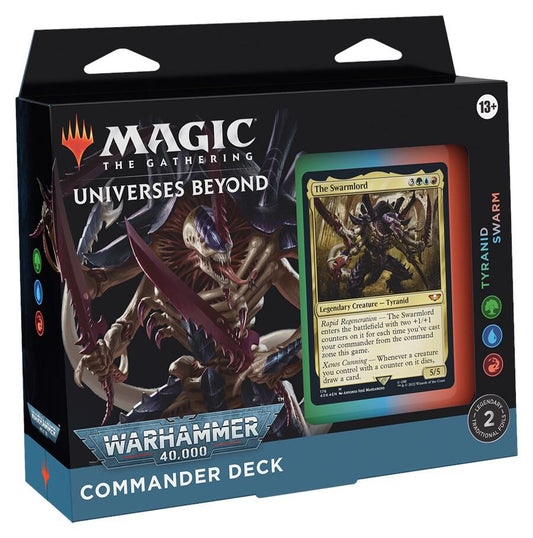 Magic The Gathering Universes Beyond Warhammer 40,000 Tyranid Swarm Commander Deck featuring The Swarmlord
