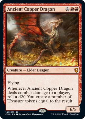Ancient Copper Dragon Magic the Gathering CLB Commander Legends Battle for Baldur's Gate legendary Dragon card.