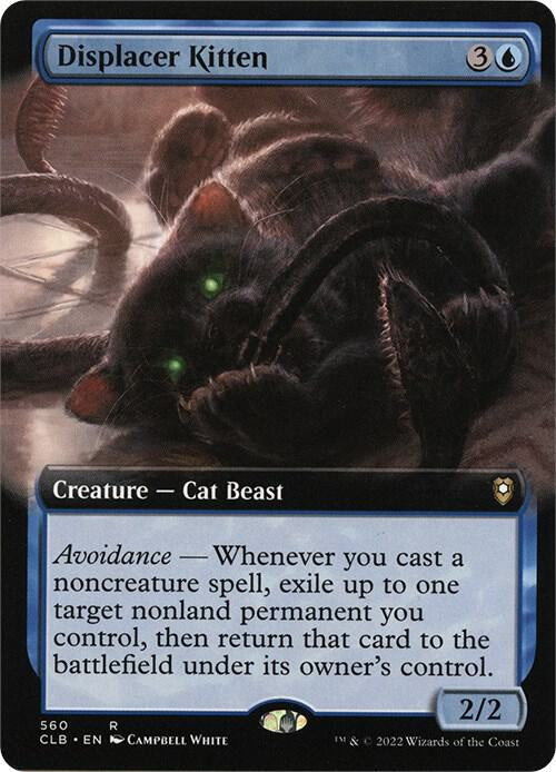 Card featuring a displacer kitten with game text and artwork