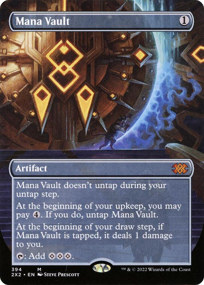Mana Vault card from a collectible card game with detailed artwork and text.