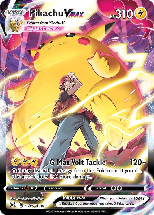Shop Pokémon Pikachu VMAX TG17/TG30 Lost Origin Trainer Gallery (NM) – iconic full-art collectible.