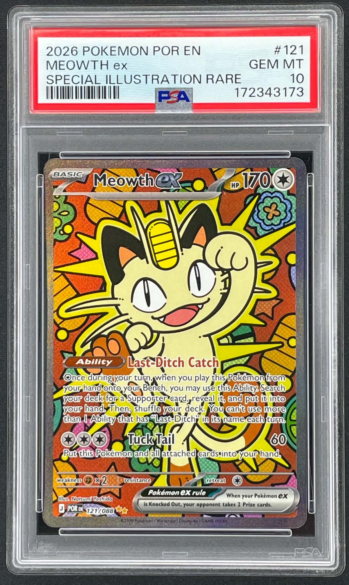 Meowth ex - 121/088 - ME03: Perfect Order (POR) PSA 10