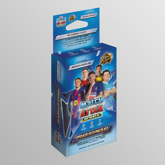 Card game packaging with player images on a gray background