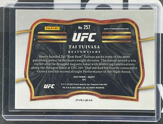 2023 Panini Select UFC Tai Tuivasa Octagonside Zebra #257 SSP