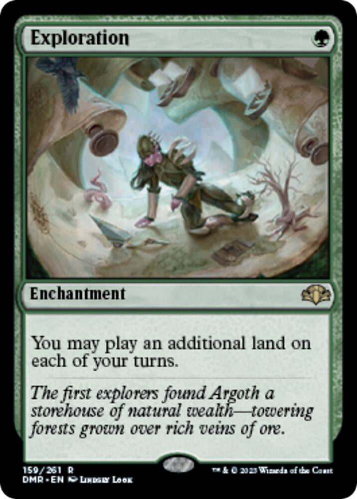 Exploration #159 Rare from Magic the Gathering Dominaria Remastered DMR, Near Mint green enchantment allowing an additional land play each turn.