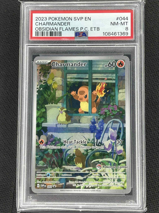 Charmander SVP044 Pokémon Center Stamped Promo PSA 8 Obsidian Flames ETB Slab