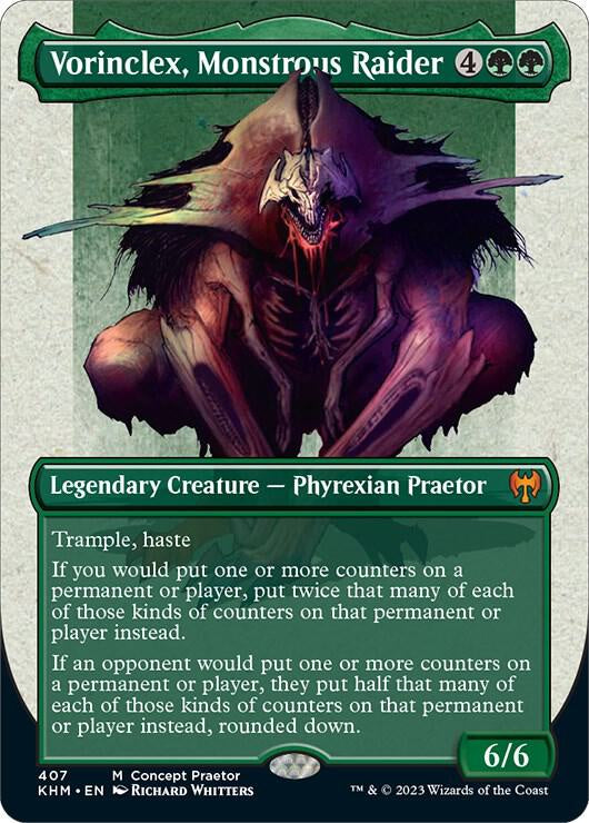 Vorinclex Monstrous Raider Concept Praetor Step-and-Compleat Foil MTG card from ONE.