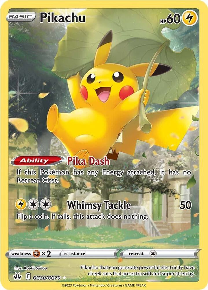 Pikachu GG30 GG70 Crown Zenith Near Mint Pokemon card