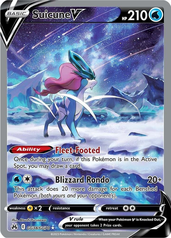Pokémon Suicune V Ultra Rare GG38/GG70 Crown Zenith Galarian Gallery Near Mint
