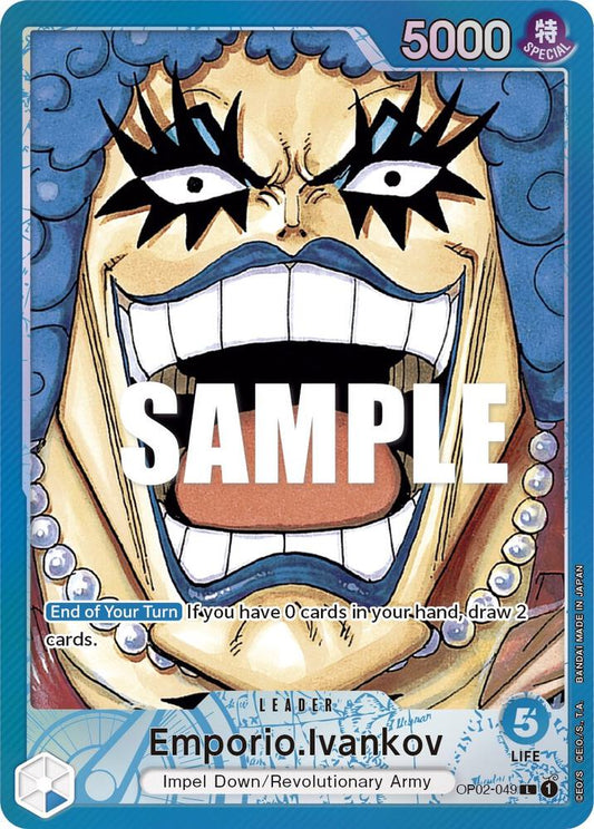 Emporio Ivankov 049 Alternate Art card from One Piece Card Game Paramount War OP02.