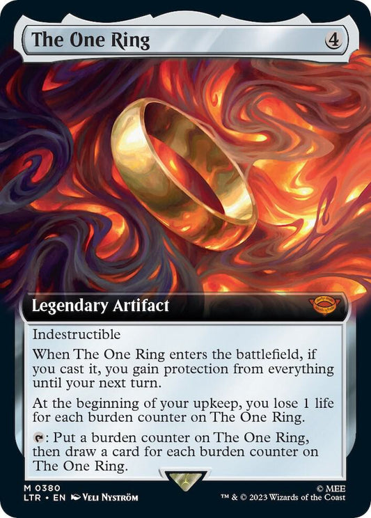 Trading card featuring 'The One Ring' with fiery design