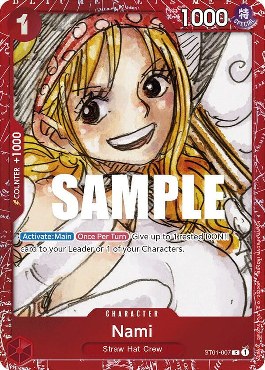 Nami One Piece FILM RED Premium Card Collection promo card from OP-PR series.