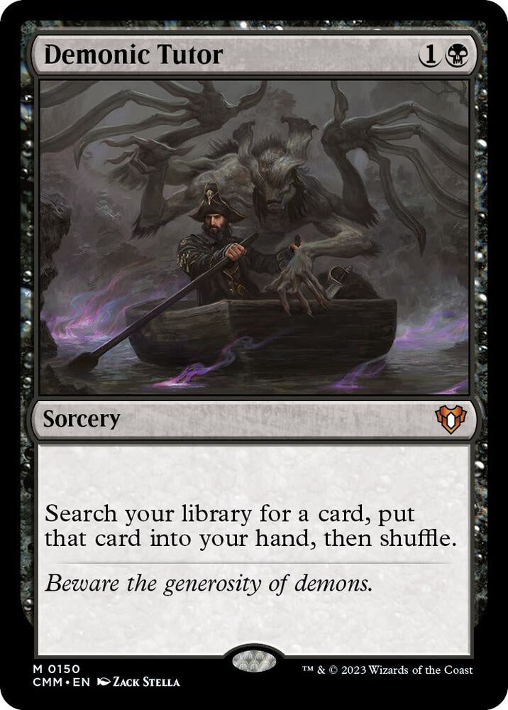 Demonic Tutor Magic: The Gathering card from Commander Masters (CMM). Sorcery that searches your library for any card.