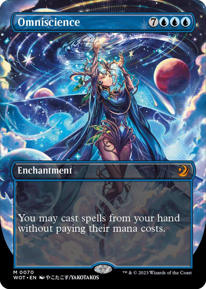 Omniscience Anime Borderless Foil Enchanting Tales Wilds of Eldraine WOT MTG trading card