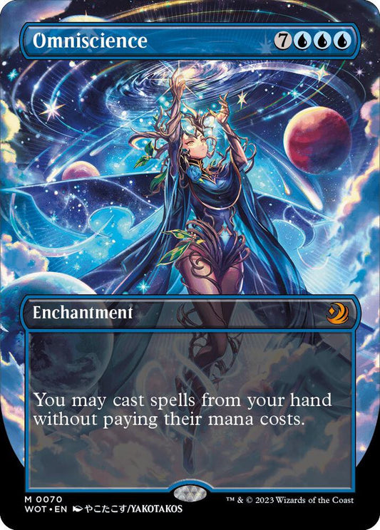 Omniscience Anime Borderless Foil Enchanting Tales Wilds of Eldraine WOT MTG trading card