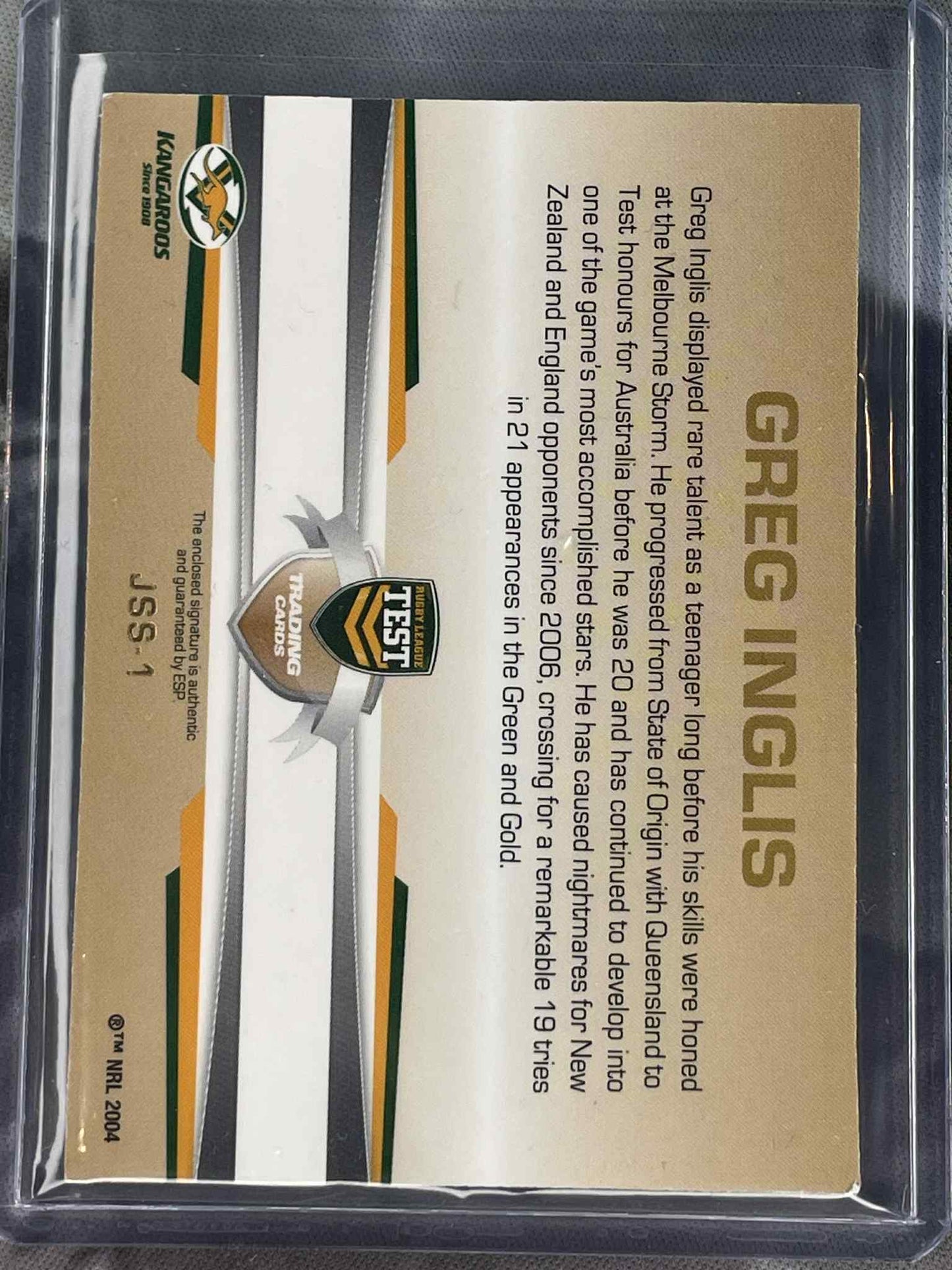 2012 NRL Limited Jersey Signature Series Greg Inglis JSS-1