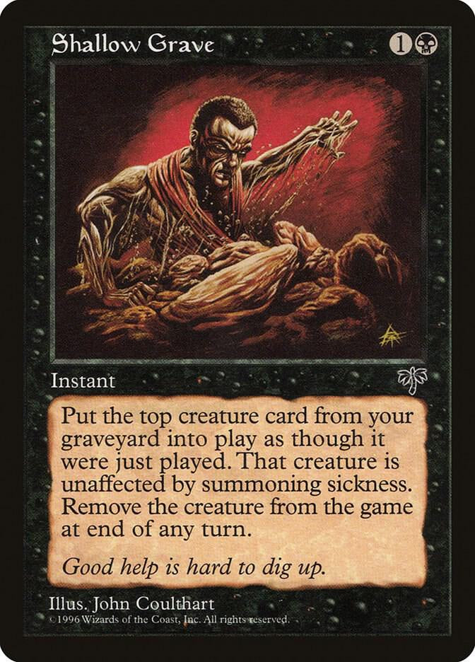 Shallow Grave Magic the Gathering card from Mirage (MIR), classic reanimation instant with original artwork.