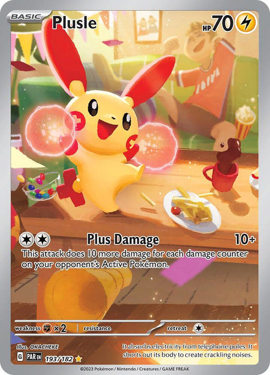 Pokemon Plusle 193/182 Paradox Rift Holo NM Card