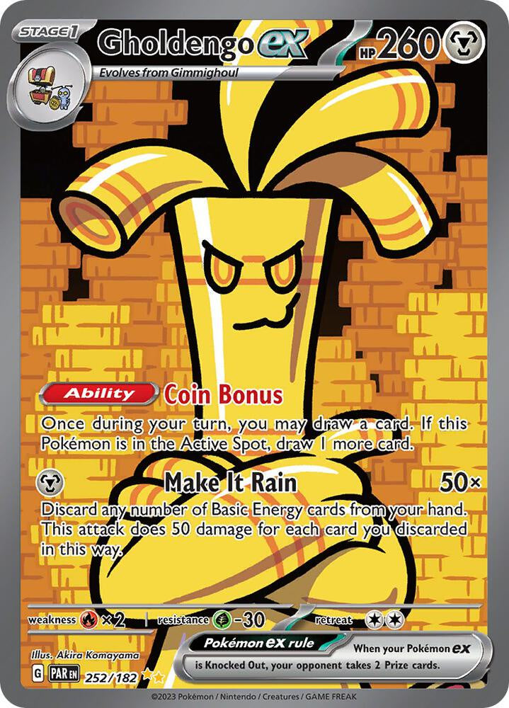 Pokemon Gholdengo ex 252/182 Paradox Rift Hyper Rare NM Card