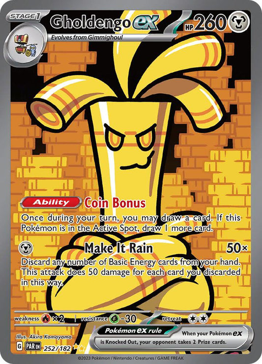 Pokemon Gholdengo ex 252/182 Paradox Rift Hyper Rare NM Card