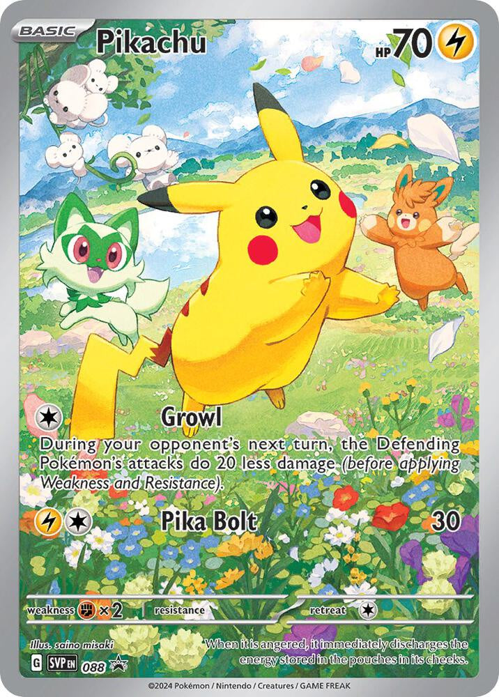 Pokemon Pikachu SVP088 Black Star Promo Full Art NM Card