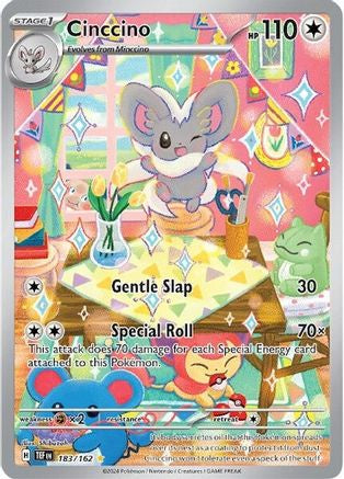 Cinccino 183/162 Illustration Rare Temporal Forces Pokémon trading card.