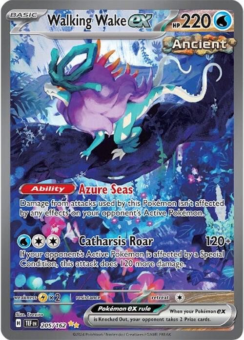 Pokemon Walking Wake ex 205/162 Temporal Forces SIR NM