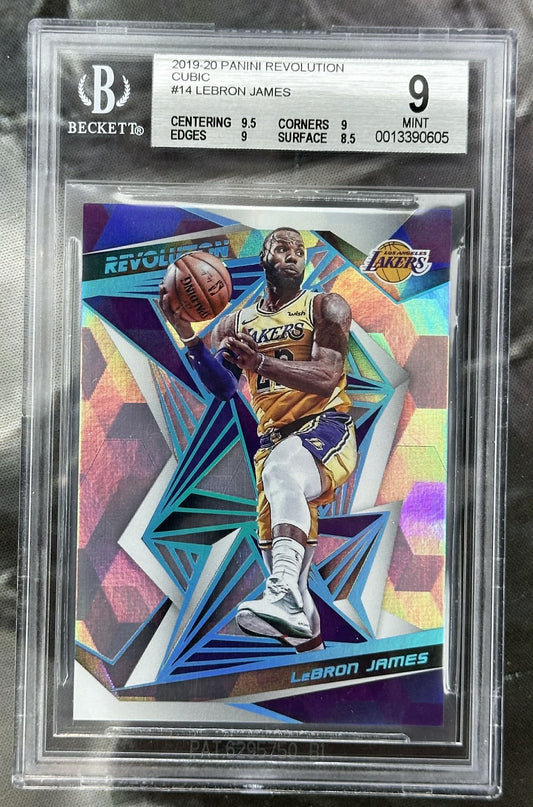 2019-20 Panini Revolution Cubic LeBron James #14 serial numbered /50 BGS 9 Mint graded basketball card