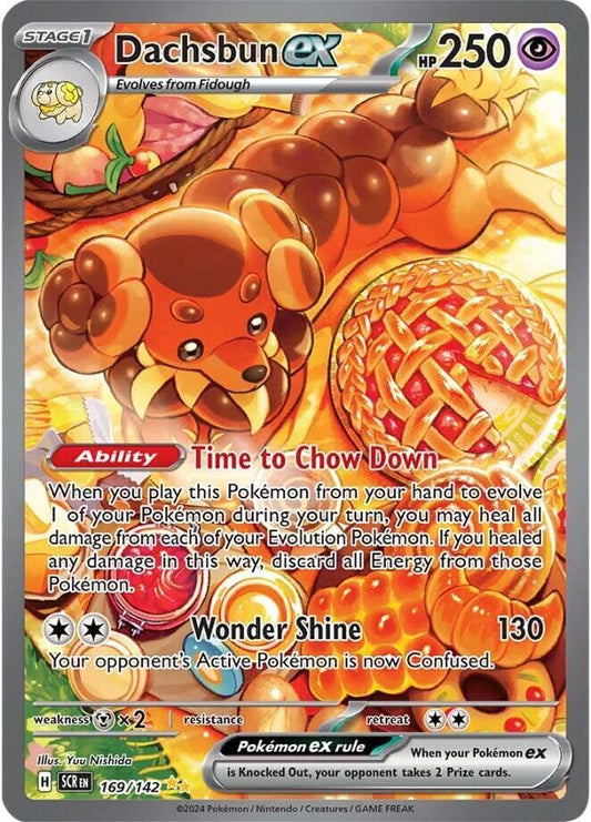 Pokemon Dachsbun ex 169/142 Stellar Crown SIR Full Art Holo NM Card