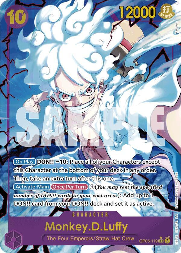 Monkey D. Luffy OP05-119 Alternate Art PRB-01 Premium Booster The Best One Piece TCG card.