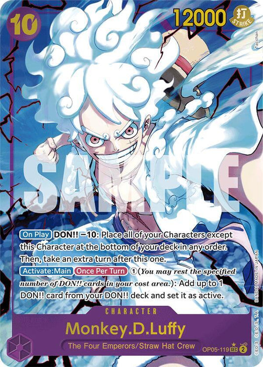 Monkey D. Luffy OP05-119 Alternate Art PRB-01 Premium Booster The Best One Piece TCG card.