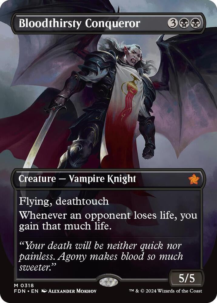 Card featuring a vampire knight with bat-like wings and descriptive text.
