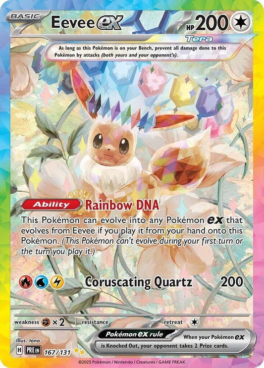 Eevee ex 167/131 SIR Pokémon TCG Prismatic Evolutions Special Illustration Rare NM