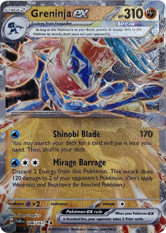 Pokemon Greninja ex metal card 106 167 Twilight Masquerade NM