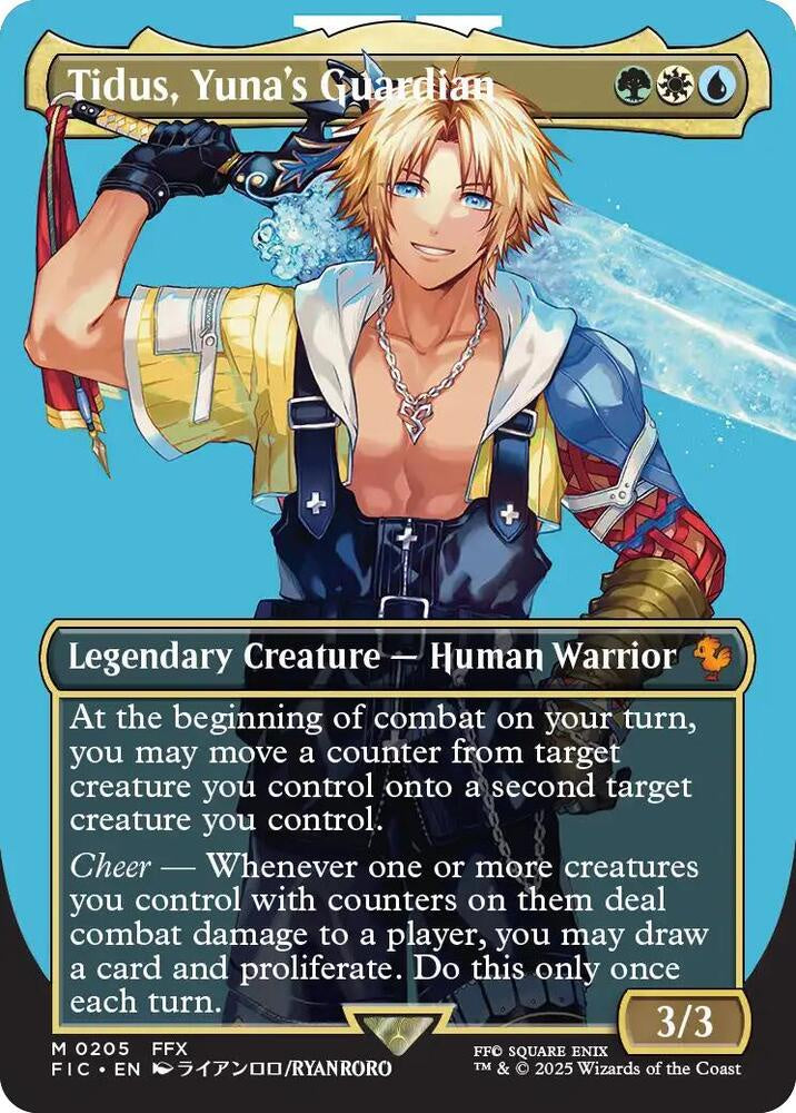 Buy Tidus, Yuna’s Guardian Borderless – FIC. Premium Magic: The Gathering x Final Fantasy Commander collectible card.