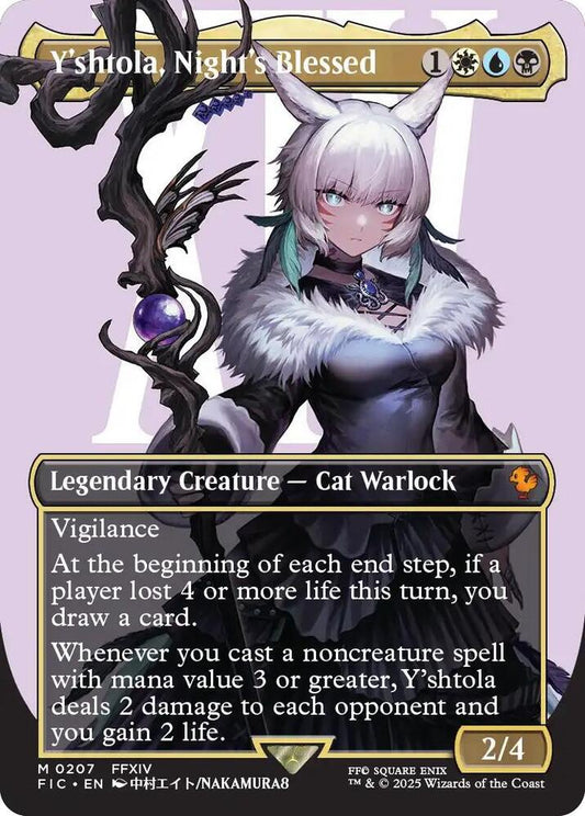 Y'shtola Night's Blessed Borderless Commander Final Fantasy FIC MTG trading card