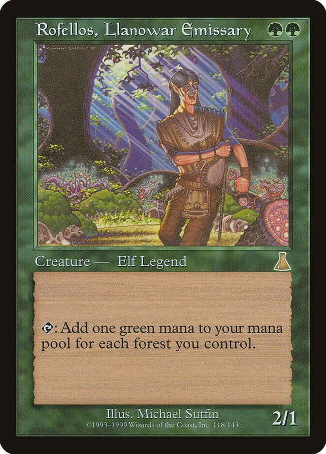 Rofellos Llanowar Emissary Urza's Destiny UDS LP MTG trading card