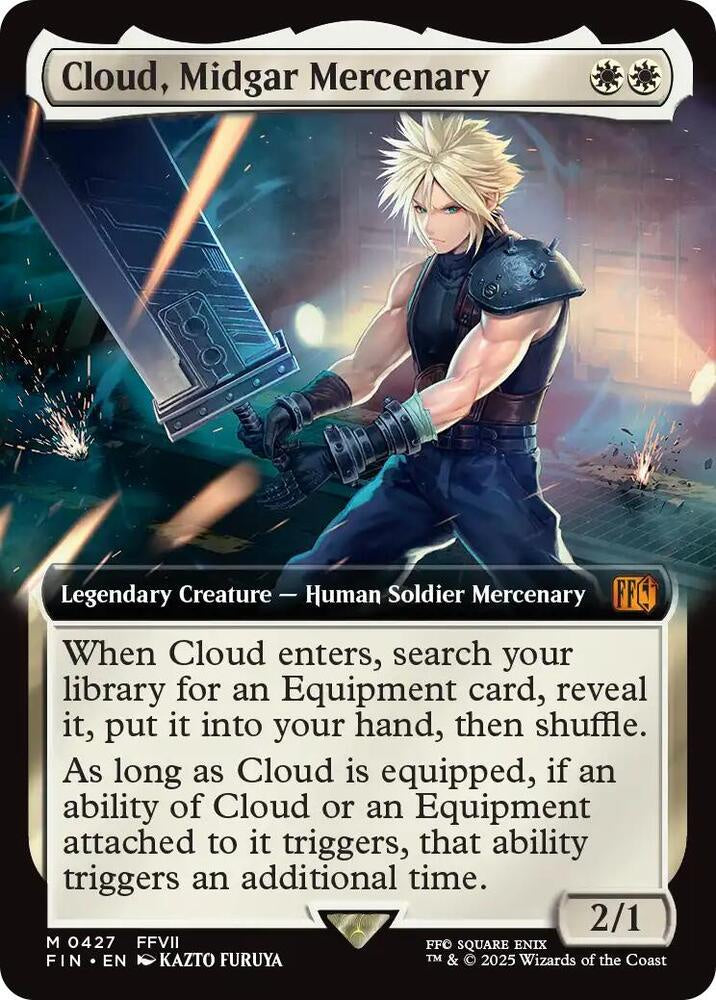 Cloud Midgar Mercenary Extended Art Foil FINAL FANTASY FIN Magic The Gathering card.