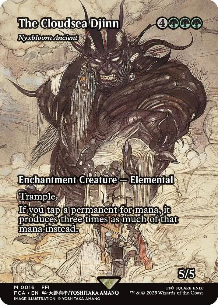 Card featuring 'The Cloudsea Djinn' with detailed artwork and text.