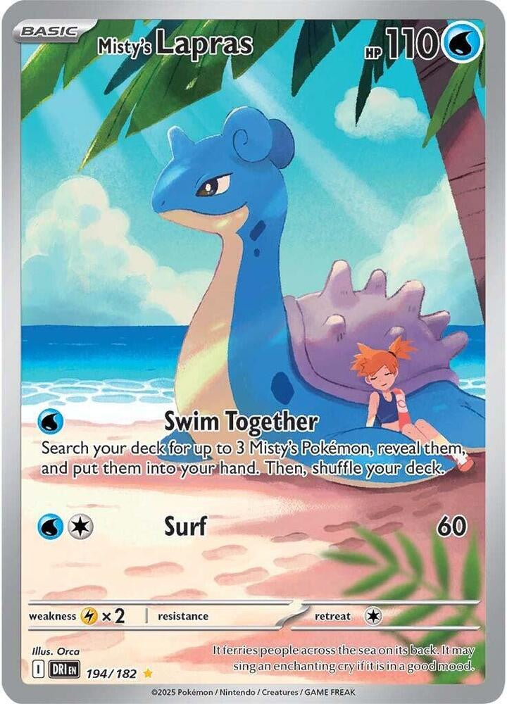 Pokemon Misty's Lapras 194/182 Destined Rivals Illustration Rare Holo NM Card