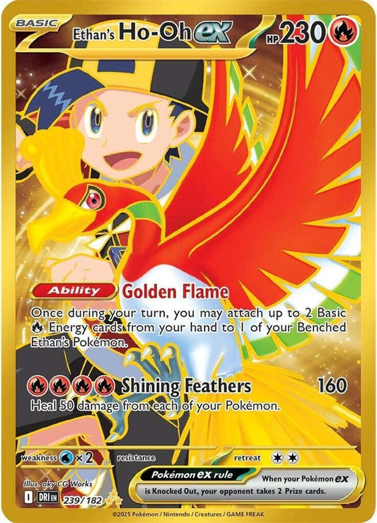 Ethan’s Ho-Oh ex 239/182 Gold Hyper Rare Pokémon Card – Near Mint