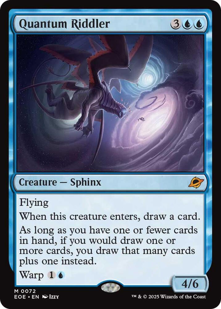 Quantum Riddler card from Edge of Eternities (EOE), featuring detailed artwork and Magic: The Gathering styling.