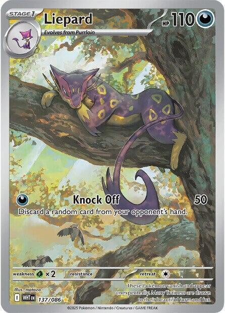 Pokemon Liepard 137/086 White Flare Illustration Holo NM Card