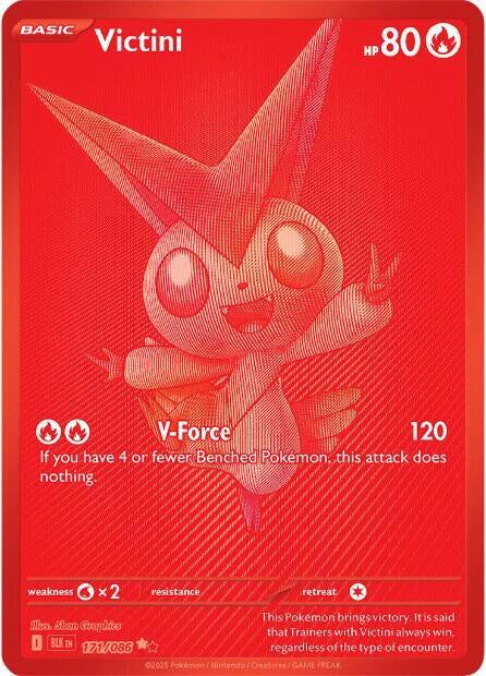 Pokémon Victini 171/086 Black Bolt Holo Rare Card Near Mint Condition