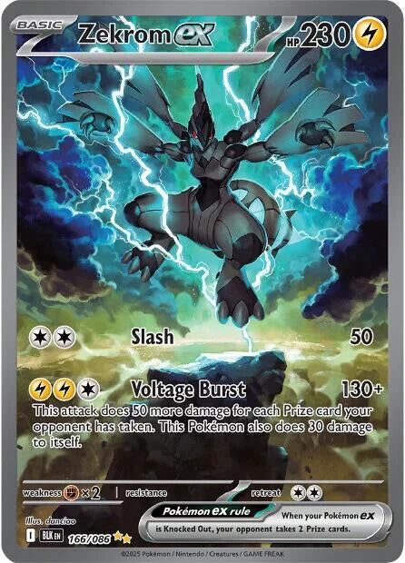 Pokemon Zekrom EX 166/086 Black Bolt Special Illustration Rare NM Card