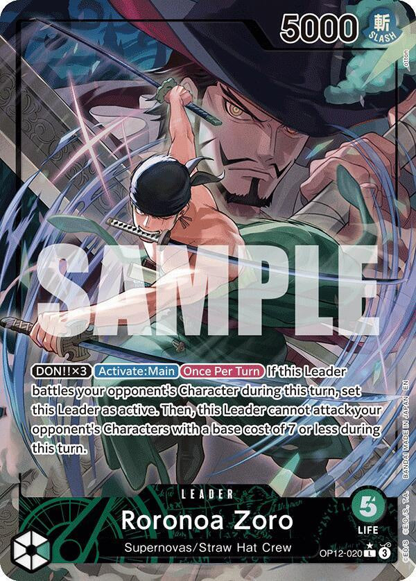 Zoro Alternate Art OP12 Legacy of the Master One Piece card.