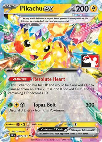 Pokemon Pikachu ex 057/191 Prize Pack Series 7 Play Stamped NM Card
