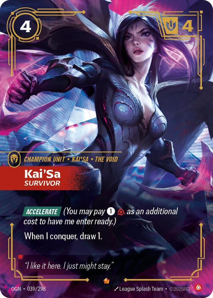Kai'Sa Survivor Origins OGN trading card